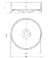 Deante Silia umywalka nablatowa granitowa 36 cm, kolor beżowy CQS_5U4S rysunek techniczny