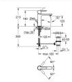 Grohe Lineare bateria umywalkowa stojąca, kolor chrom 32114001 rysunek techniczny