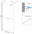 Rea Aero kabina walk-in 110 cm, kolor złoty szczotkowany REA-K9840