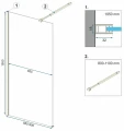 Rea Aero kabina walk-in 90cm, kolor złoty szczotkowany REA-K4700