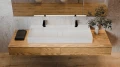 Deante Blur umywalka nablatowa granitowa z maskownicą 120 cm, kolor alabaster (biały) CQB_AU2S aranżacja