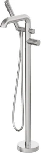 Deante Silia Hexa bateria wannowa wolnostojąca, kolor stal szczotkowana BHS_F17M