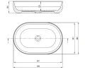 Deante Round umywalka nablatowa 58 cm, kolor biały CGR_6U6S rysunek techniczny