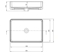 Deante Square umywalka nablatowa 50x35 cm, kolor biały CGS_6U5S rysunek techniczny