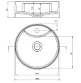 Deante Silia umywalka nablatowa granitowa 36 cm, kolor czarny (nero) CQS_NU4B rysunek techniczny