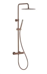 Kfa Armatura Moza Brushed Rose Gold kolumna natryskowa termostatyczna, deszczownica 30cm, kolor PVD miedź  szczotkowana 5736-920-34