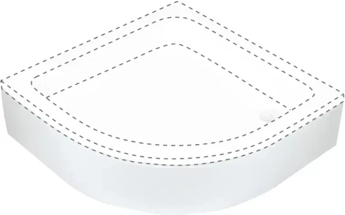 Deante Plus II obudowa brodzika półokrągła 90 cm, kolor biały KTU_031O