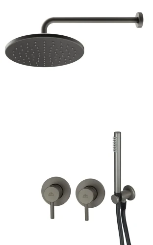 Paffoni Light zestaw prysznicowy podtynkowy z deszczownicą 22,5 cm, kolor grafit LIG010MG70ZSC3A