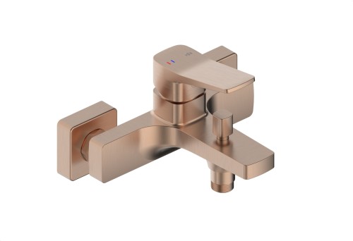 Kfa Armatura Malaga Brushed Rose Gold bateria wannowa ścienna kolor czerwony złoty szczotkowany PVD  4524-010-34