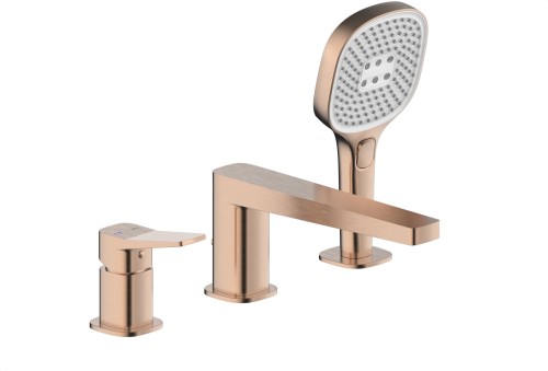 Kfa Armatura Malaga Brushed Rose Gold bateria wannowa 3otworowa kolor czerwony złoty szczotkowany PVD 4525-210-34