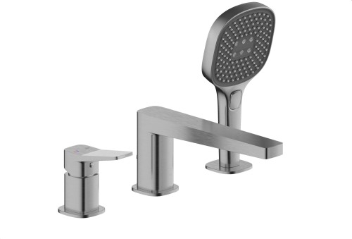 Kfa Armatura Malaga Gun Metal Grey bateria wannowa 3otworowa kolor grafit metaliczny PVD  4525-210-61