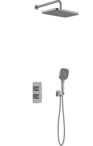 Kfa Armatura Malaga Gun Metal Grey zestaw natryskowy termostatyczny PVD, kolor grafit metaliczny PVD  5759-501-61