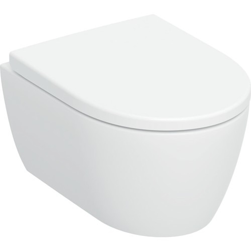 Geberit Icon TurboFlush zestaw miska wisząca 49 cm z deską wolnoopadającą spłukiwanie wirowe powłoka KeraTect, kolor biały 503.048.00.8