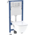 Geberit Duofix Basic zestaw stelażowy z miską WC Selnova Square Rimfree 54cm i deską wolnoopadającą 118.344.00.3