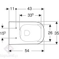 Geberit Duofix Basic zestaw stelażowy z miską WC Selnova Square Rimfree 54cm i deską wolnoopadającą 118.344.00.3