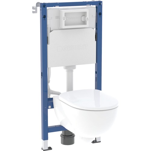 Geberit Duofix Basic zestaw stelażowy z miską WC i deską Selnova Premium Rimfree 53cm 118.345.00.3