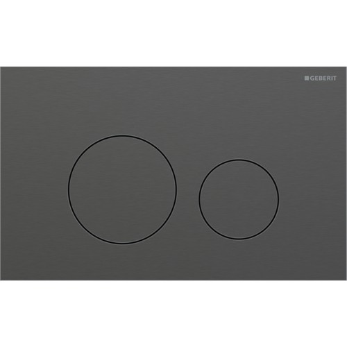 Geberit Sigma40 przycisk spłukujący okrągły z powłoką easy-to-clean, kolor czarny chrom 115.628.QD.1