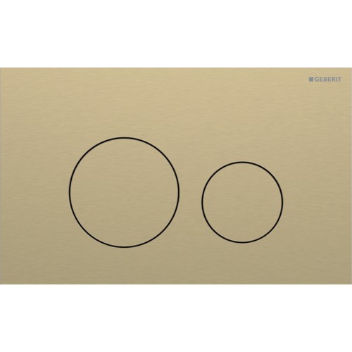 Geberit Sigma40 przycisk spłukujący okrągły z powłoką easy-to-clean, kolor mosiądz szczotkowany 115.628.QF.1