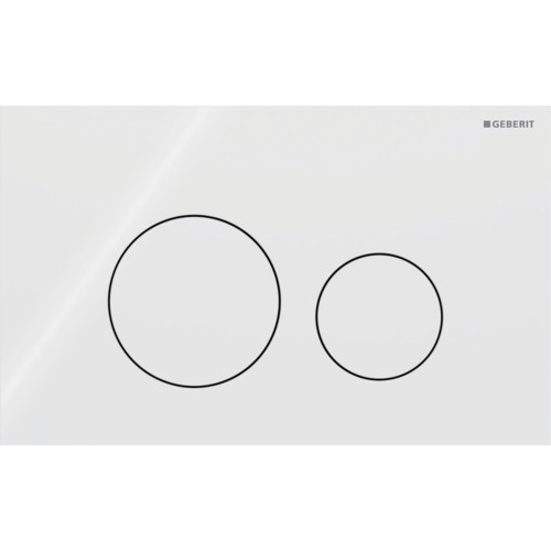 Geberit Sigma40 przycisk spłukujący okrągły szkło, kolor biały 115.628.SI.1