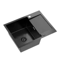 Quadron Luke 116 zlewozmywak stalowy 600x480mm z syfonem, 1 komorowy z ociekaczem ZH6048PVDBLM
