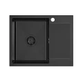 Quadron Luke 116 zlewozmywak stalowy 600x480mm z syfonem, 1 komorowy z ociekaczem ZH6048PVDBLM