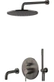 Emmevi Filo podtynkowy zestaw wannowo-prysznicowy deszczownica Ø22,5cm, kolor grafit szczotkowany (gunmetal) FIL019ZSCW3G.CNS