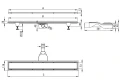 Deante odpływ liniowy 100cm 2w1, ruszt odwracalny do wypełnienia płytką / stal szczotkowanaKOS_010D