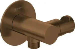 Deante Silia Przyłącze kątowe okrągłe z uchwytem na słuchawkę, kolor brąz szczotkowany NQS_C57K