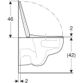 Geberit Selnova TurboFlush zestaw miska wisząca 54 cm z deską wolnoopadającą spłukiwanie wirowe, kolor biały 503.083.00.1 rysunek techniczny