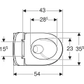 Geberit Selnova TurboFlush zestaw miska wisząca 54 cm z deską wolnoopadającą spłukiwanie wirowe, kolor biały 503.083.00.1 rysunek techniczny