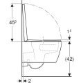 Geberit Icon TurboFlush zestaw miska wisząca 49 cm z deską wolnoopadającą spłukiwanie wirowe, kolor biały-mat 503.049.JT.1 rysunek techniczny
