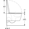 Geberit Icon TurboFlush zestaw miska wisząca 53 cm z deską wolnoopadającą spłukiwanie wirowe, kolor biały-mat 503.046.JT.1  rysunek techniczny
