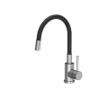 Quadron Luke 90 zlewozmywak stalowy 400x450mm z syfonem, 1 komorowy bez ociekacza +bateria stalowa z elastyczną wylewką ZH4045BS_3323503BL
