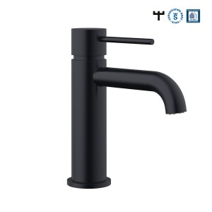 Demm Spike bateria umywalkowa stojąca z korkiem klik-klak, kolor czarny-mat 6812/K/CZAR