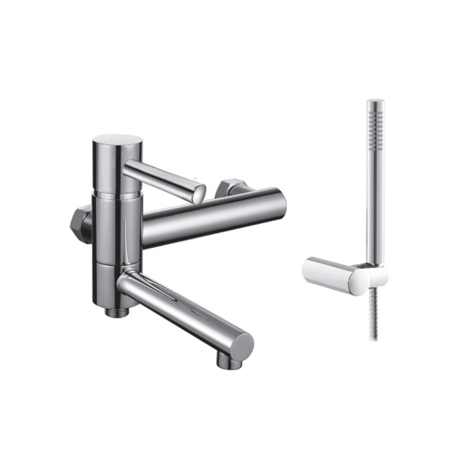 Demm Spike bateria wannowa ścienna z składaną wylewką, kolor chrom 6800