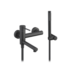 Demm Spike bateria wannowa ścienna z składaną wylewką, kolor czarny-mat 6800/CZAR