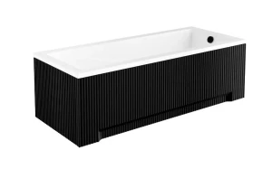 Besco Uni obudowa do wanien 170x70 cm ryflowana, kolor czarny mat #OAPM-170URB