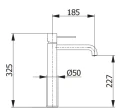 Demm Spike bateria umywalkowa wysoka z korkiem klik-klak, kolor chrom 6815/K rysunek techniczny