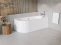 Besco Avita ryflowana obudowa do wanny 170 cm x 75 cm, kolor biały OAV-170-NSR