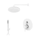 Paffoni Light zestaw natryskowy podtynkowy deszczownica 22,5 cm, kolor biały mat LIG015ZSC2A.BO