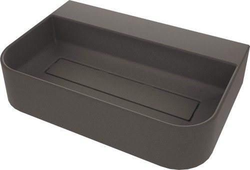 Deante Arnika Umywalka granitowa nablatowa 605x405 mm z miejscem na baterię z maskownicą  antracyt metalik CQA_TU6S