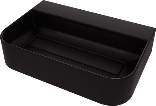 Deante Arnika Umywalka granitowa nablatowa 605x405 mm z miejscem na baterię z maskownicą, kolor czarny-mat  (nero) CQA_NU6S