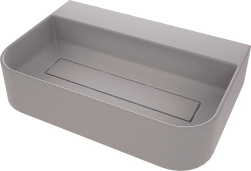 Deante Arnika Umywalka granitowa nablatowa 605x405 mm z miejscem na baterię z maskownicą  szary metalik CQA_SU6S