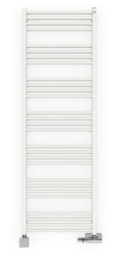 Terma Fiona grzejnik łazienkowy 1140x500 mm podłączenie SX, kolor biały mat WGFIN114050-KJ16SX