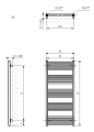 Terma Fiona grzejnik łazienkowy 1140x500 mm podłączenie SX, kolor biały mat WGFIN114050-KJ16SX