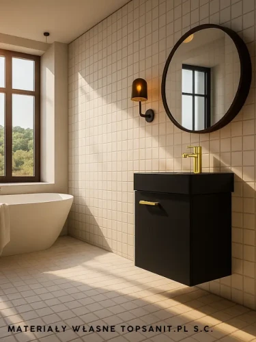 Szafka z umywalką 45 cm czarny mat Elita Tiny 168300/RE020450157160