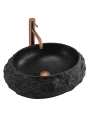 Rea Mike Black umywalka nablatowa o strukturze kamienia 50x38 cm, kolor czarny mat REA-U4333