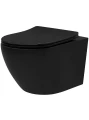 Rea Carlo Mini Tornado, miska WC z deską wolnoopadającą, spłukiwanie wirowe, kolor czarny mat REA-C3000