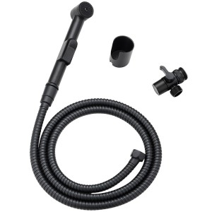 Laveo Fen zestaw natryskowy Bidetta z trójnikiem, kolor czarny-mat NAF_71PD