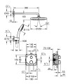 Grohe Grohtherm Zestaw prysznicowy podtynkowy podtynkowy, kolor chrom 34872000 rysunek techniczny